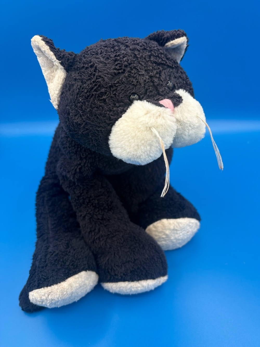 2001 Ganz Lazy Loafers Black & White Cat Plush 14" Heritage Collection Kitty
